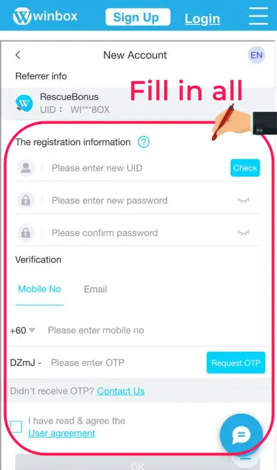 winbox 918kiss register step 1